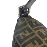 Fendi Brown Leather Trim Baguette