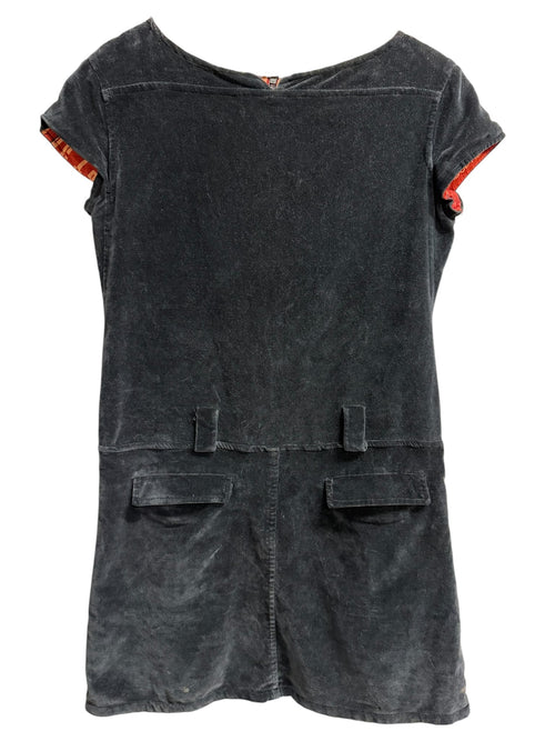 Jean Paul Gaultier Black Velour Arrow Zip Mini Dress