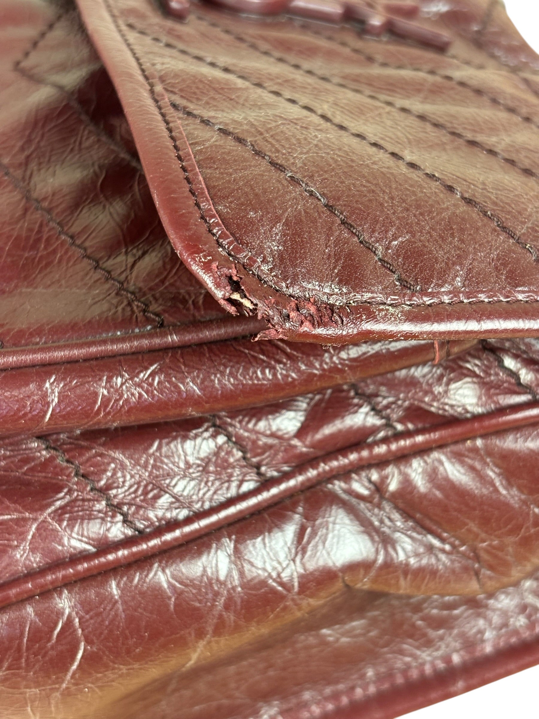 YSL Maroon Leather M Niki Shoulder Bag