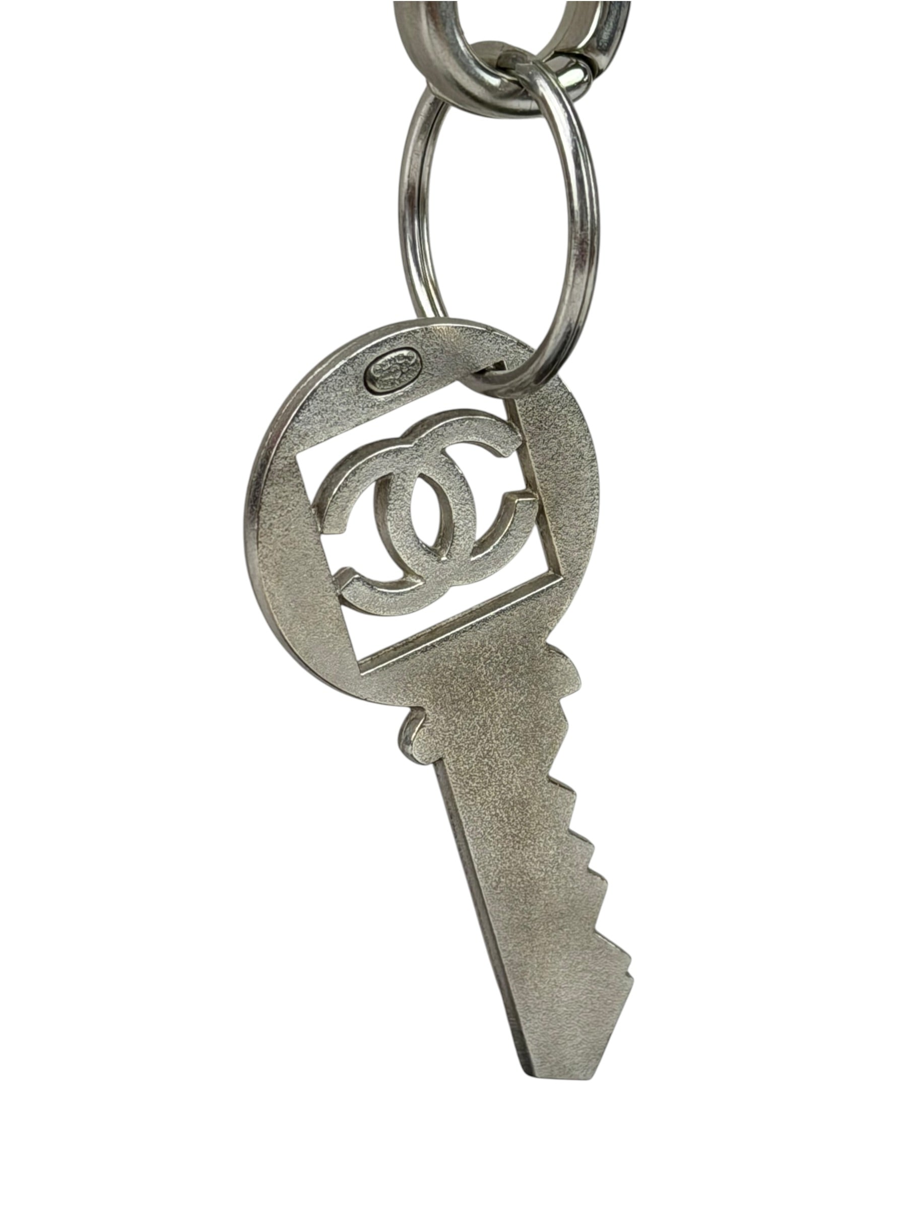 Chanel Coco Mark Nylon Strap Key Lanyard Blue