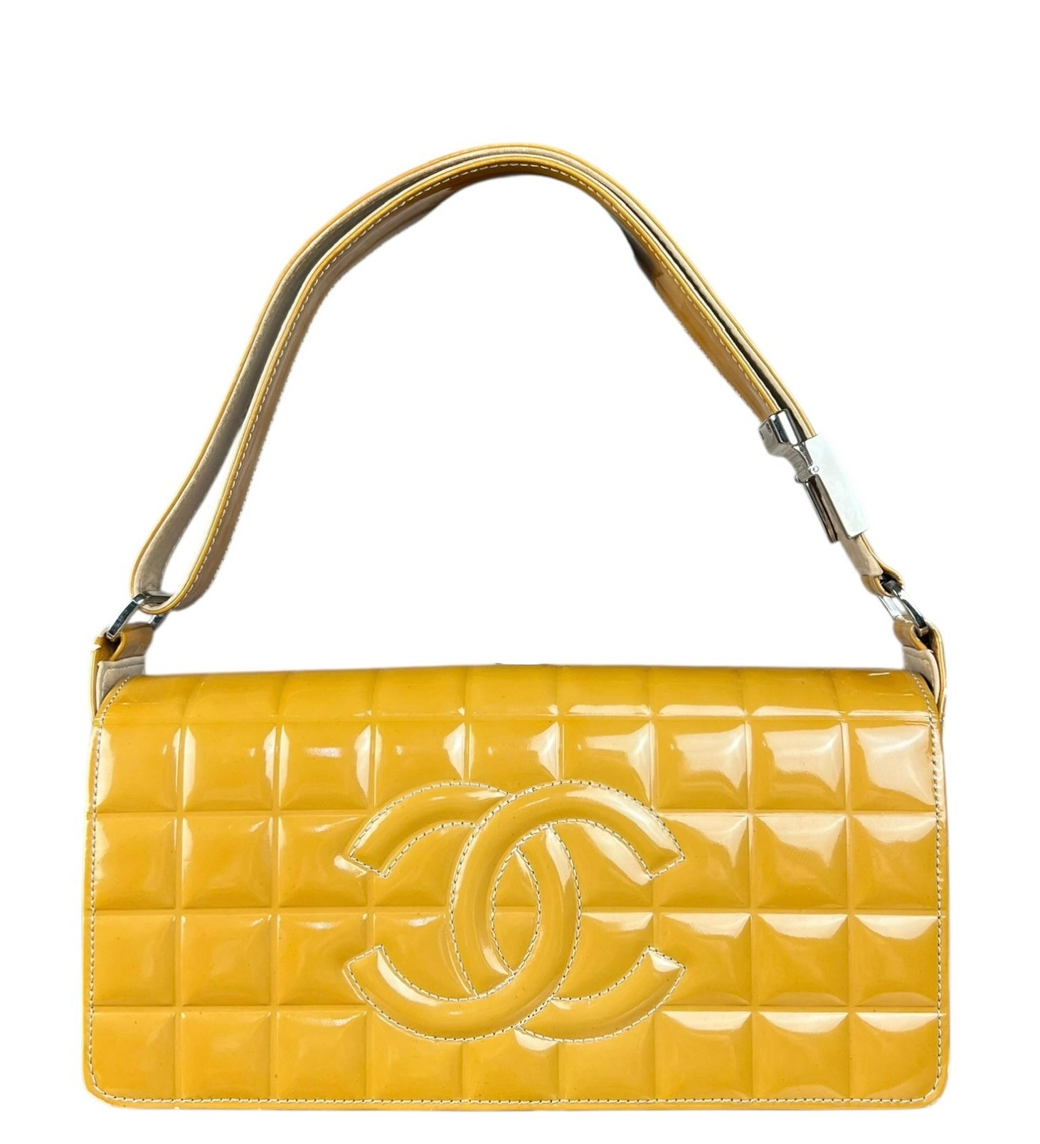 Chanel Vintage East West Patent Flap Bag