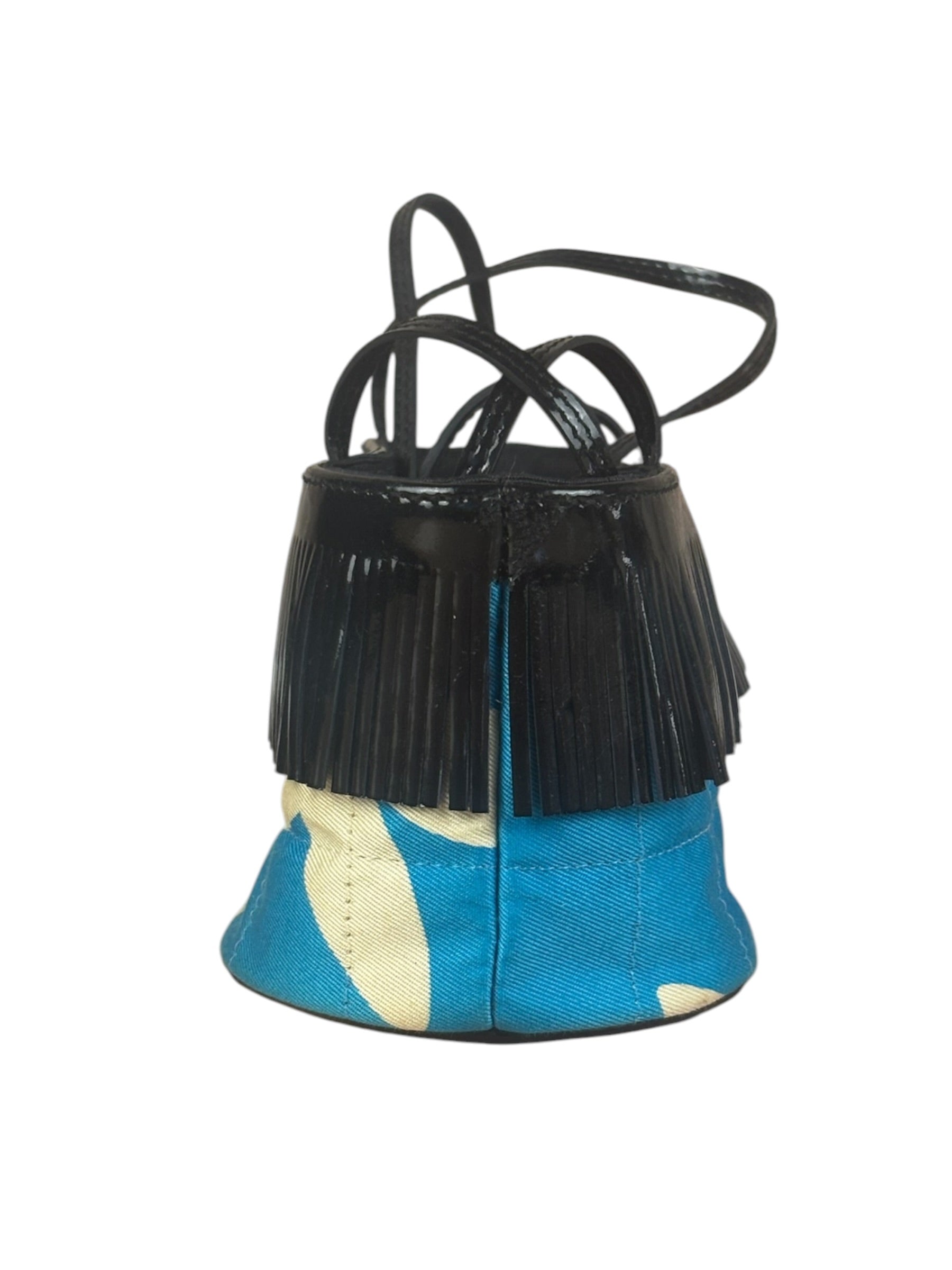 Chanel Vintage Patent Leather Fringe Mini Coco Bar Tote Bag 1998
