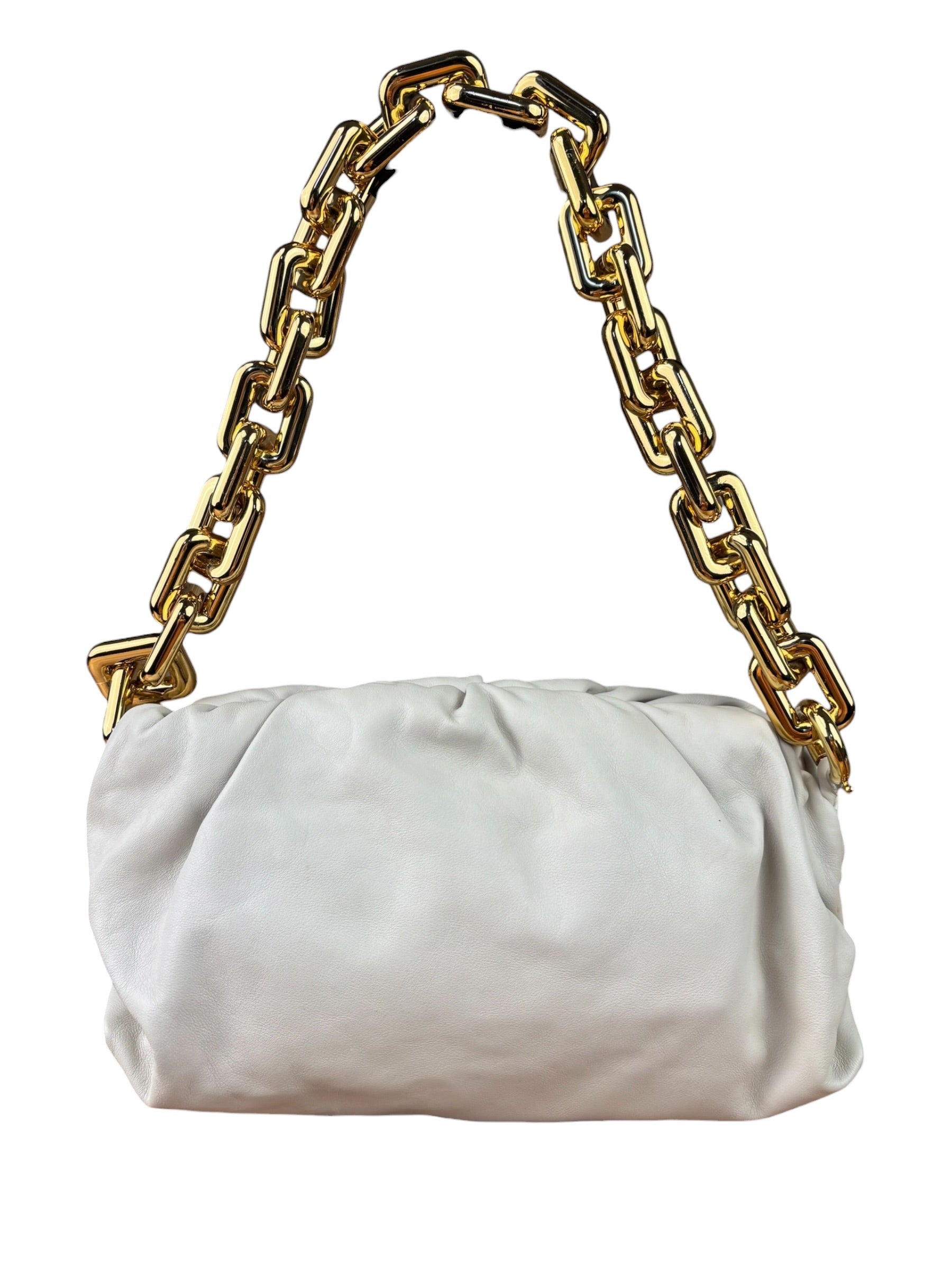 Bottega Veneta Cream Leather The Chain Pouch