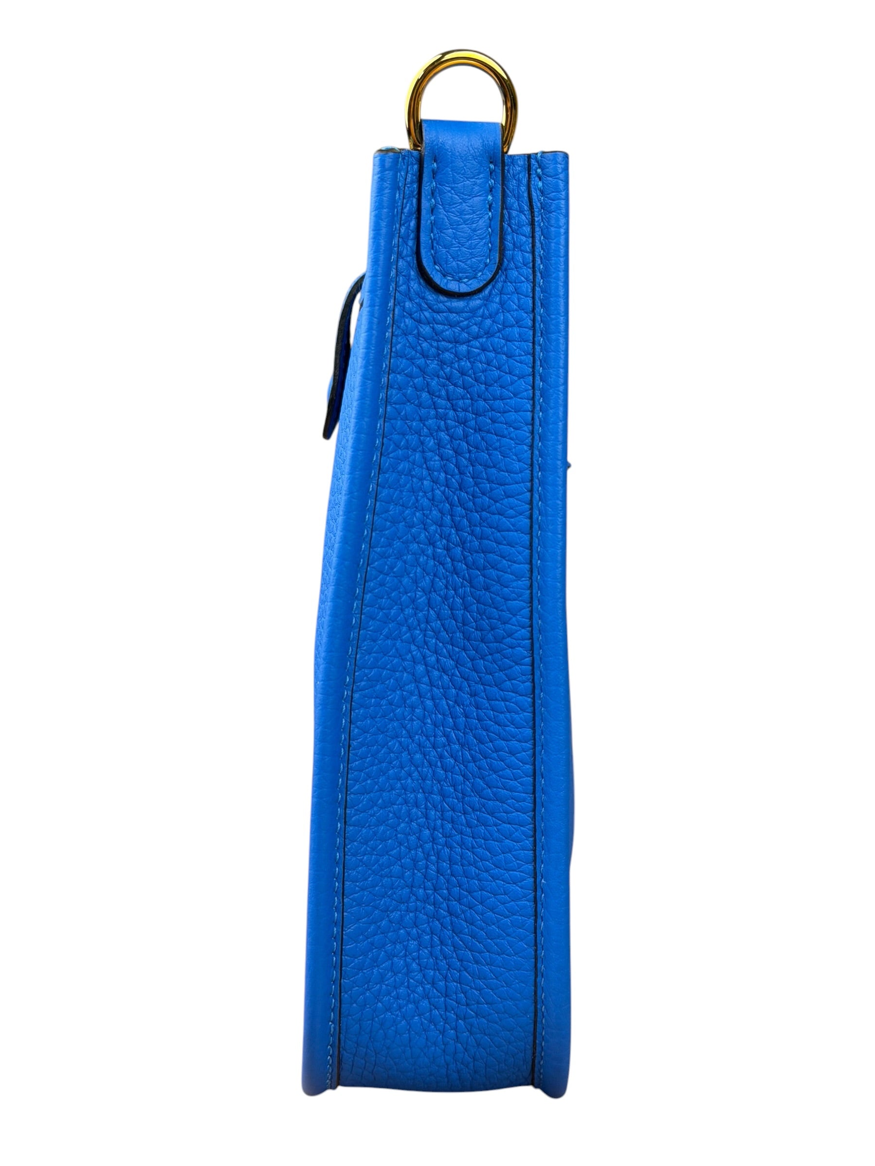 Hermes Bleu Hydra Leather Clemence Cordage Mini Evelyne TMP16