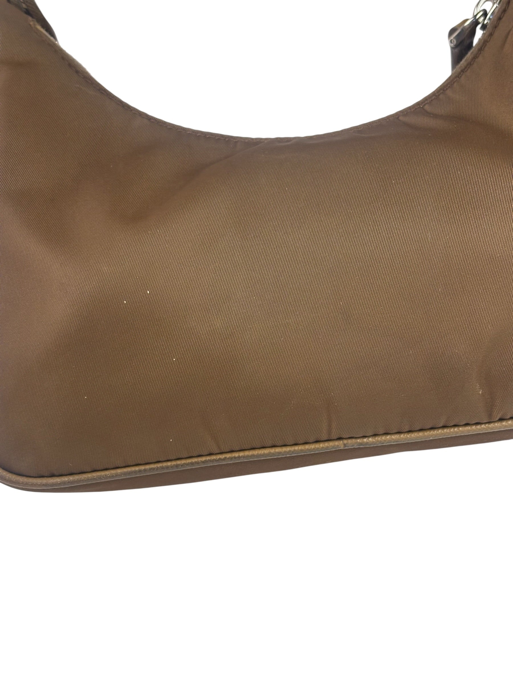 Prada Brown Nylon Pochette Shoulder Bag