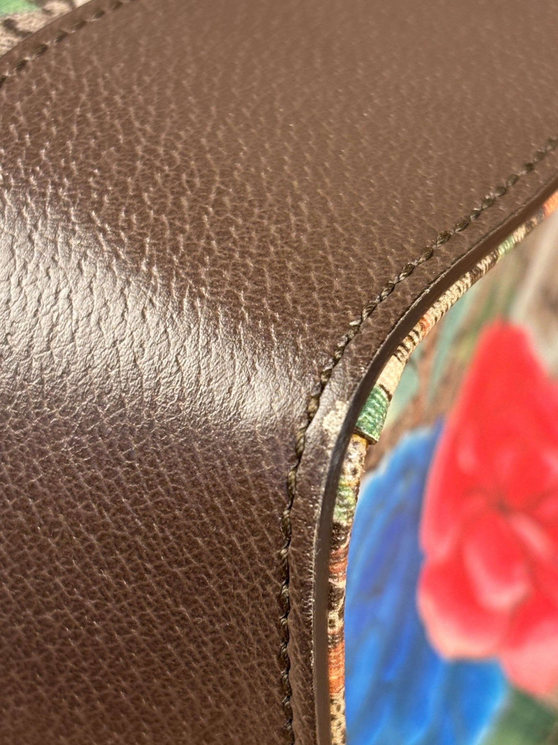 Gucci Brown Leather Trim GG Supreme Tian Vertical Tote Bag