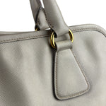 Prada Saffiano Lux Leather Grey 2Way Shopping Bag