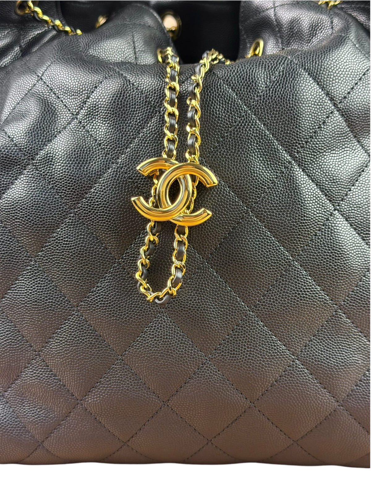 Chanel Medium Black Caviar 25 Hobo Bag