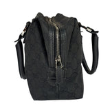Gucci Black Leather Trim GG Top Handle Bag