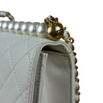 Chanel Small Chic Pearls White Flap Bag 2019