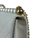 Chanel Small Chic Pearls White Flap Bag 2019
