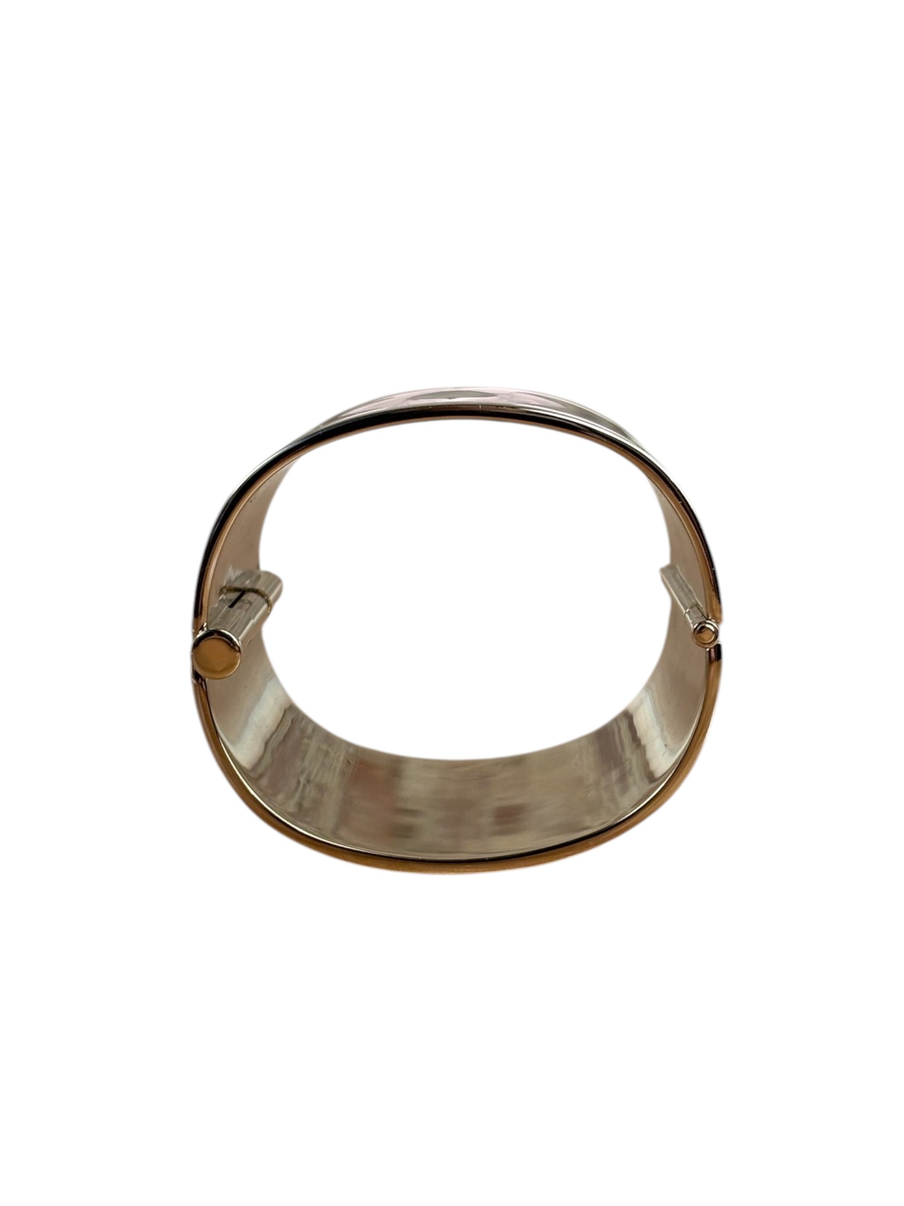 Chanel Pink/Gold Resin CC Wide Cuff