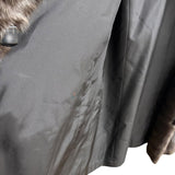 Vintage Russian Squirrel Greyish Brown Reversible Fur & Silk Coat