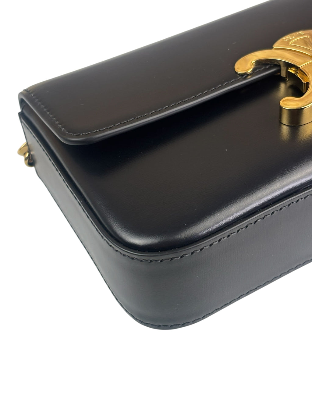 Celine Black Calfskin Claude Flap Chain Bag
