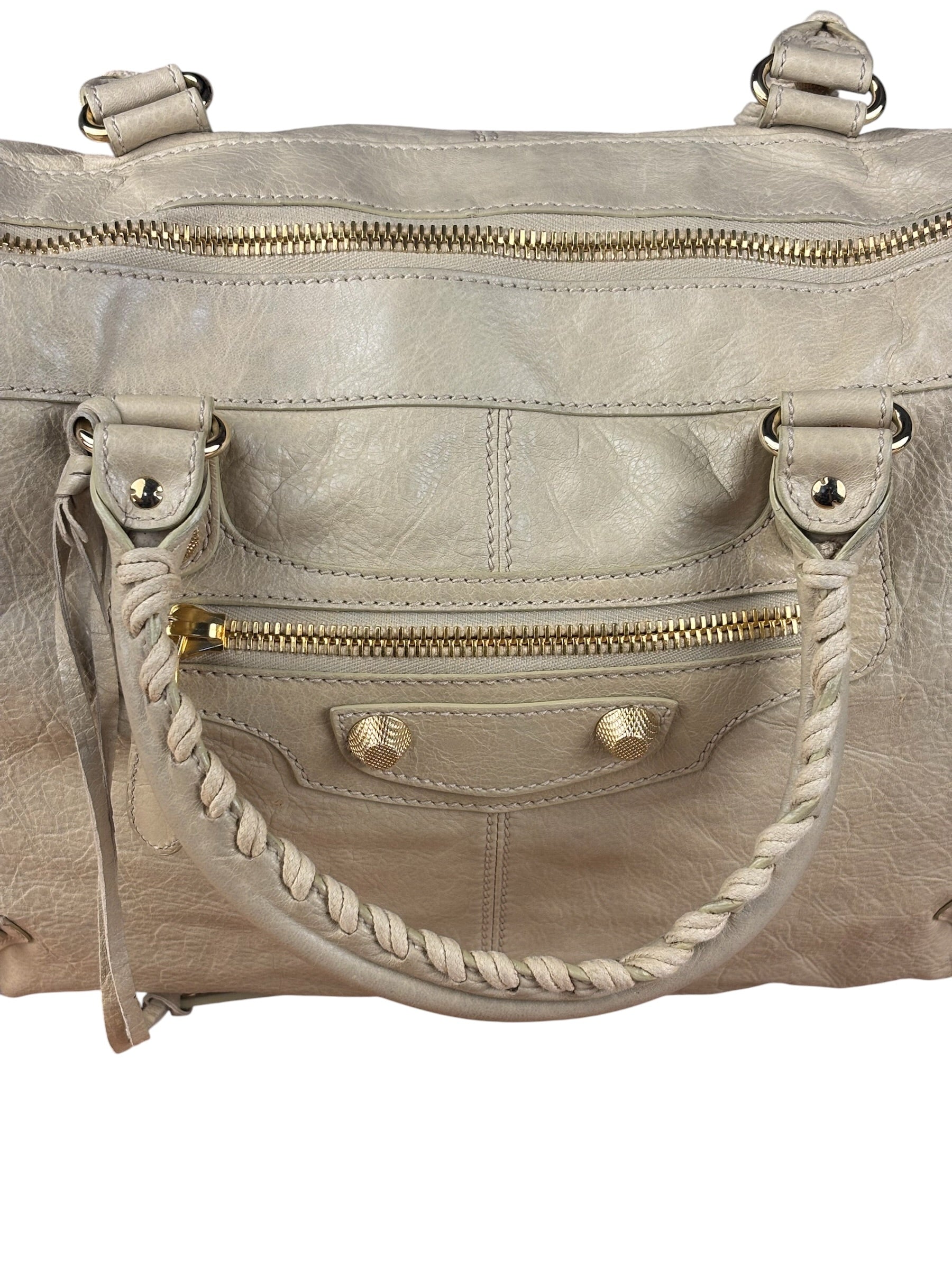 Balenciaga Beige Leather Large Classic City Bag