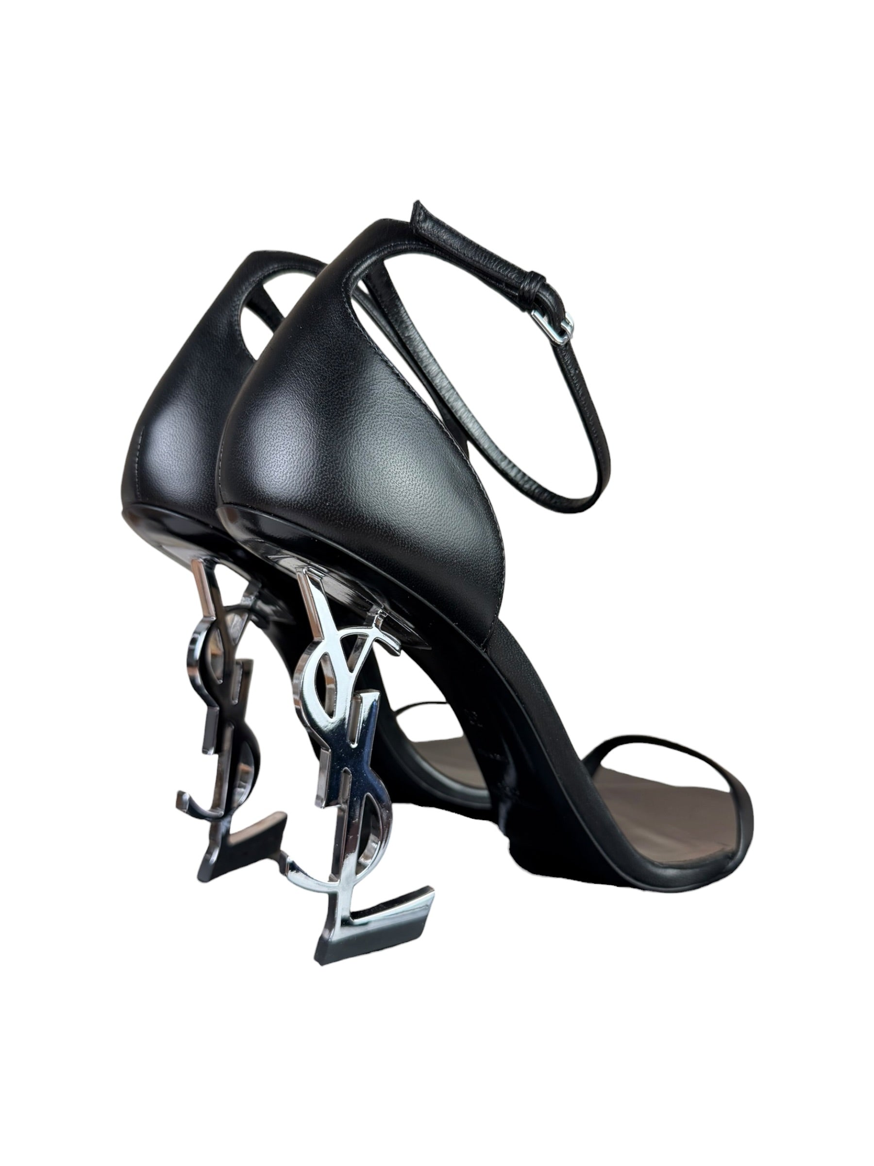YSL Black Opyum YSL Logo Heels
