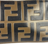 Fendi Brown Leather FF Zip Coin/Card Case