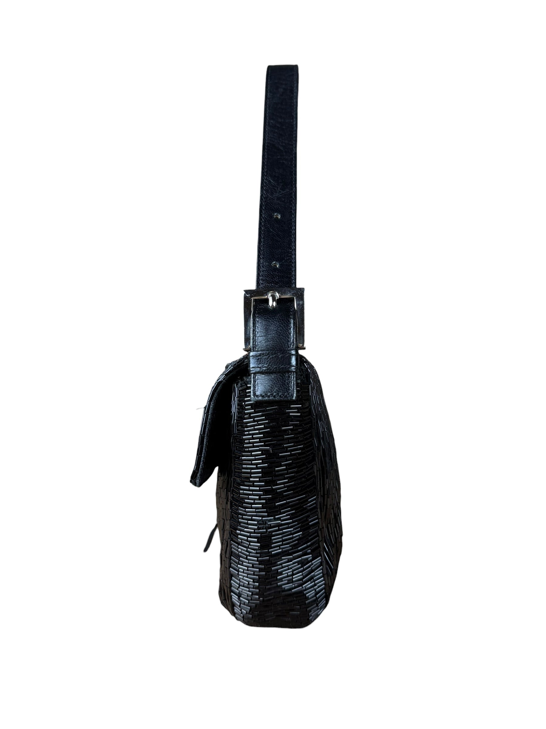 Fendi Beaded Baguette Black