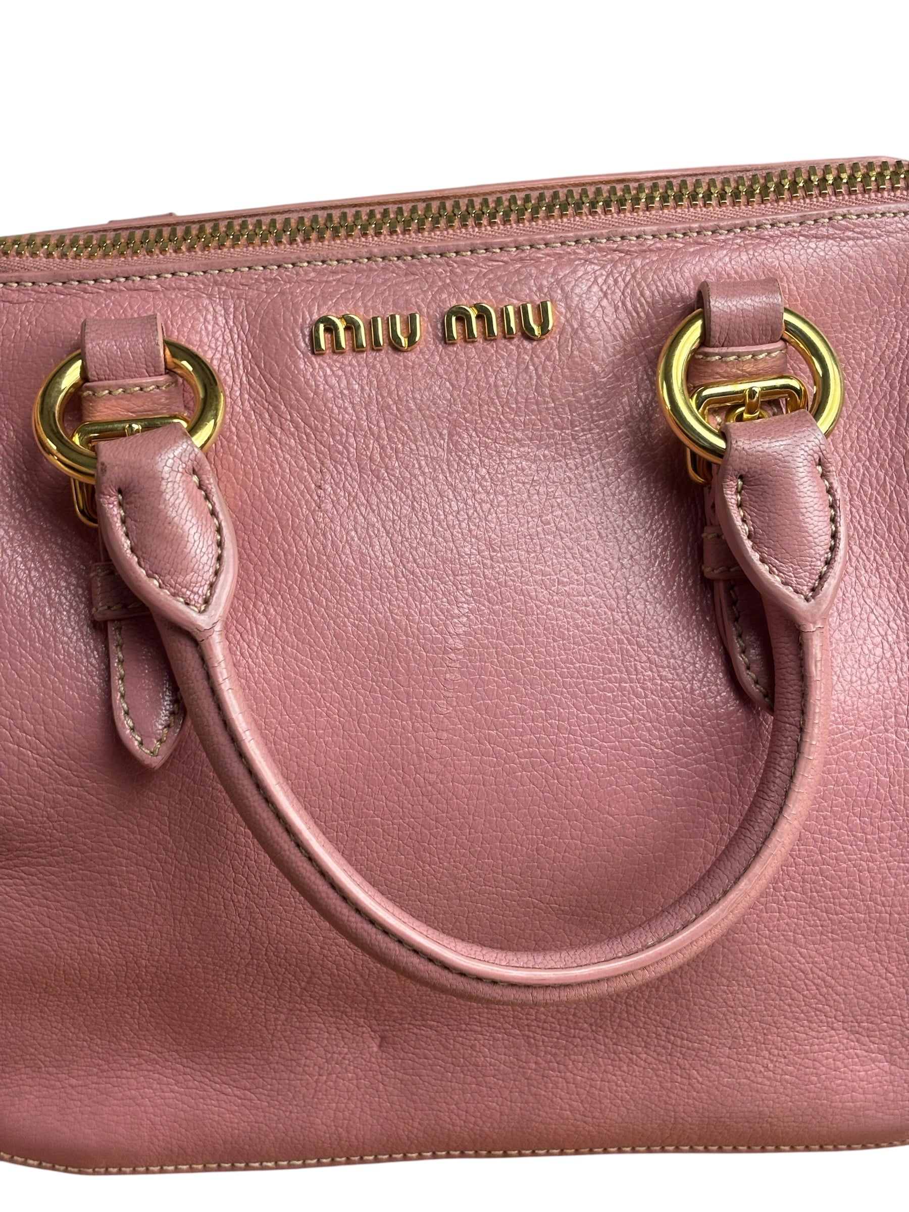 Miu Miu Pink Leather Two-Way Bag