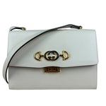 Gucci Ivory Leather Zumi Two-Tone GG Crossbody Bag