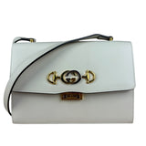 Gucci Ivory Leather Zumi Two-Tone GG Crossbody Bag