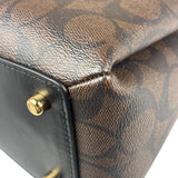 Coach Brown/Black Leather Mini Lillie Carryall In Signature Two-Way Bag