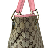 Gucci GG Pink Leather Canvas Eclipse Tote Bag