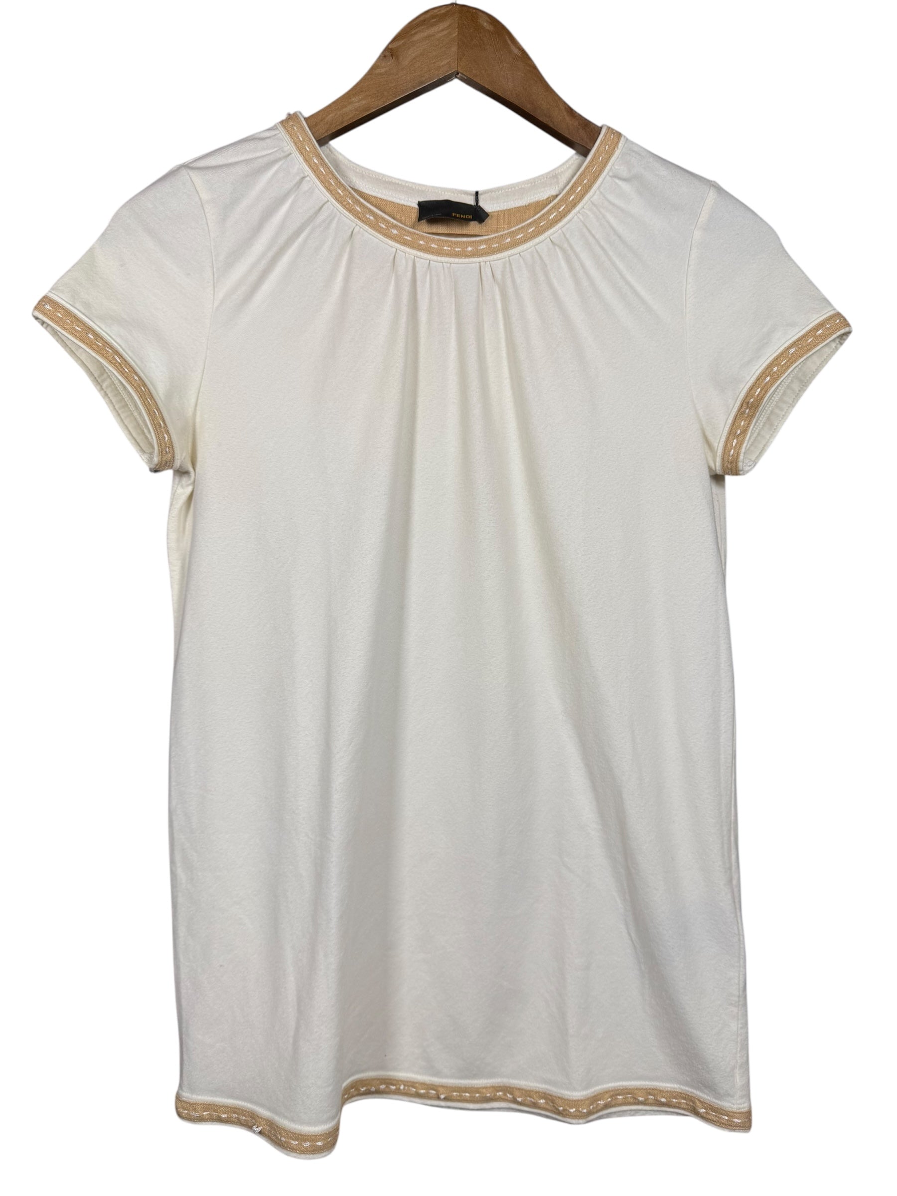 Fendi Embroidered Short Sleeve Top