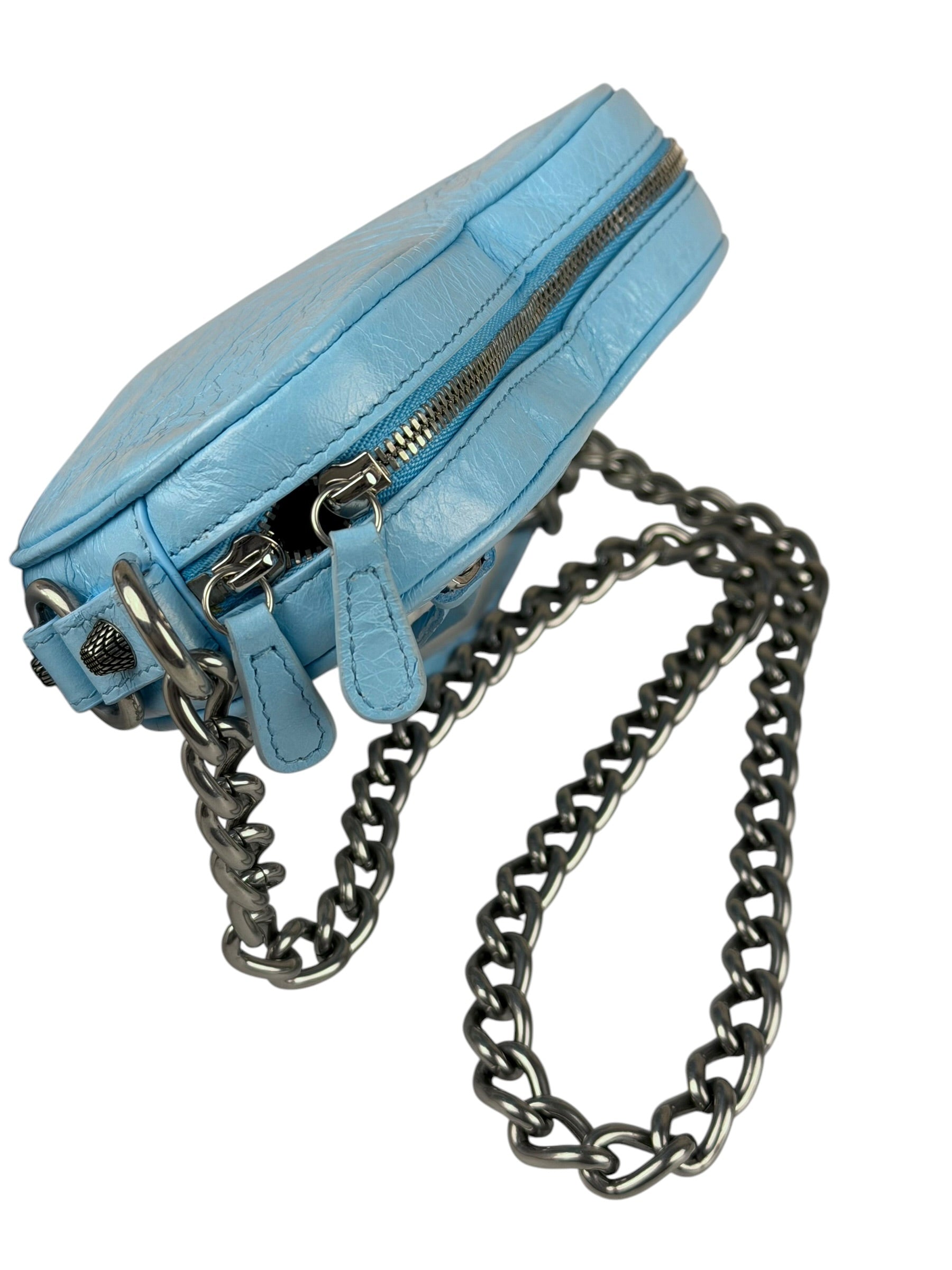 Balenciaga Light Blue Heart Le Cagole Chain Bag