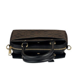 Coach Brown/Black Leather Mini Lillie Carryall In Signature Two-Way Bag