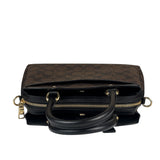 Coach Brown/Black Leather Mini Lillie Carryall In Signature Two-Way Bag