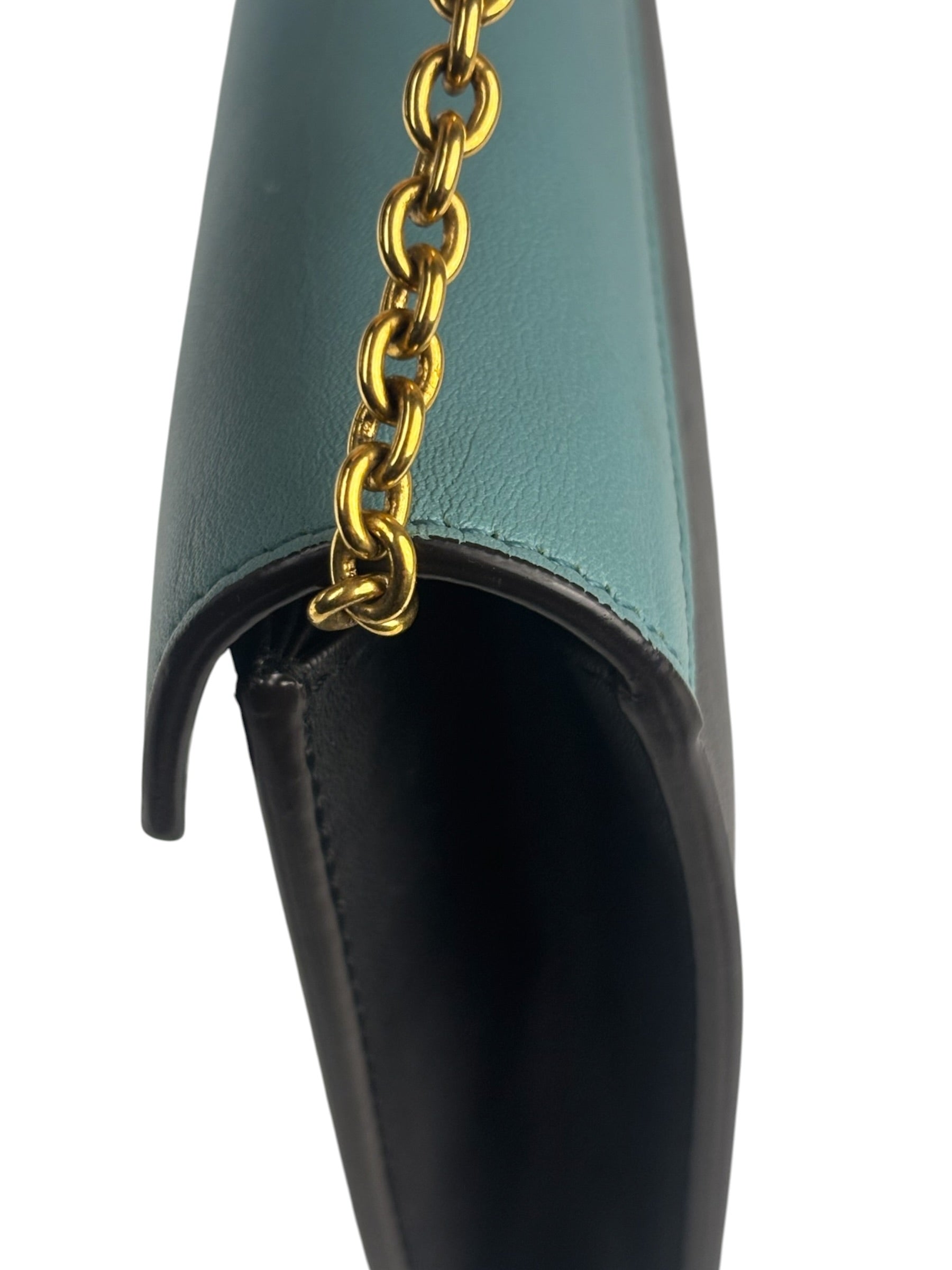 Celine Multi-Colored Leather Pocket Envelope Chain Wallet
