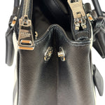 Prada Black/White Saffiano Leather Striped Two-Way Bag
