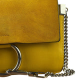 Chloé Suede/Calfskin Yellow Faye Shoulder Bag