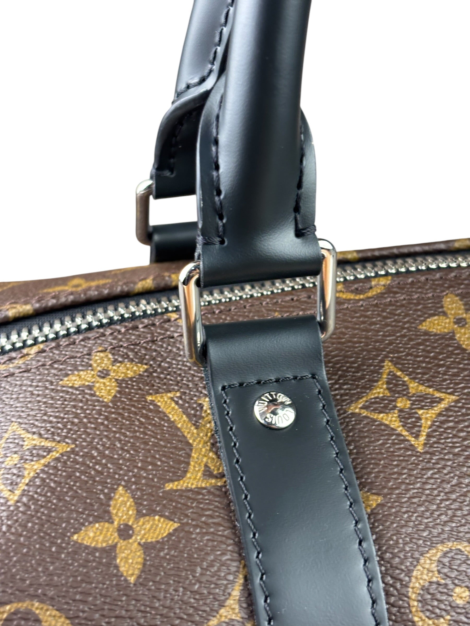 Louis Vuitton Black/Brown Monogram Keepall 55