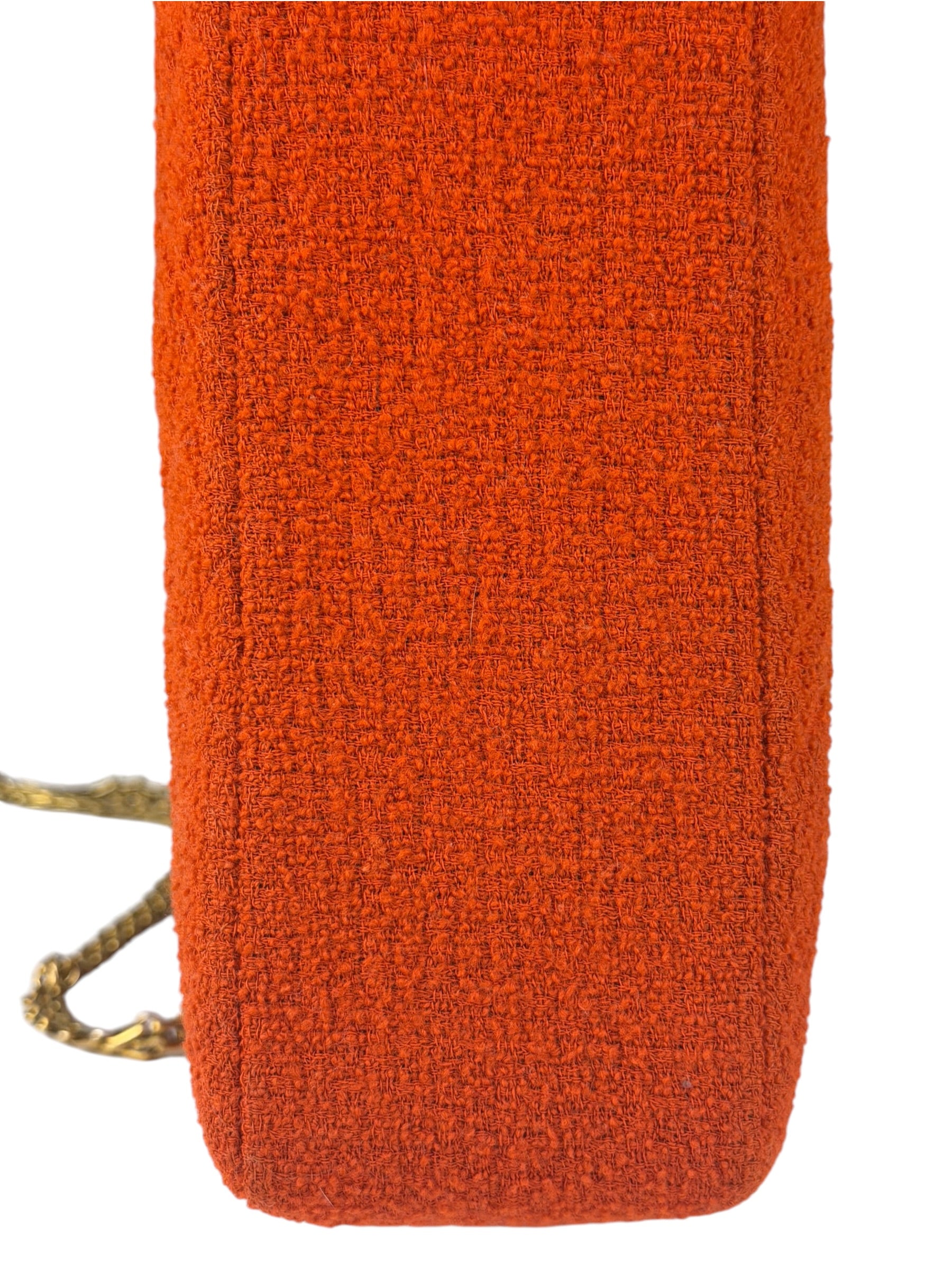 Chanel Vintage Red Quilted Tweed Shoulder Bag 1994