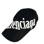 Balenciaga Diagonal Embroidered Logo Cap Black