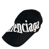 Balenciaga Diagonal Embroidered Logo Cap Black