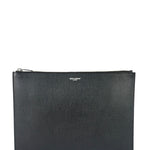 Yves Saint Laurent Black Pebbled Leather Pouch