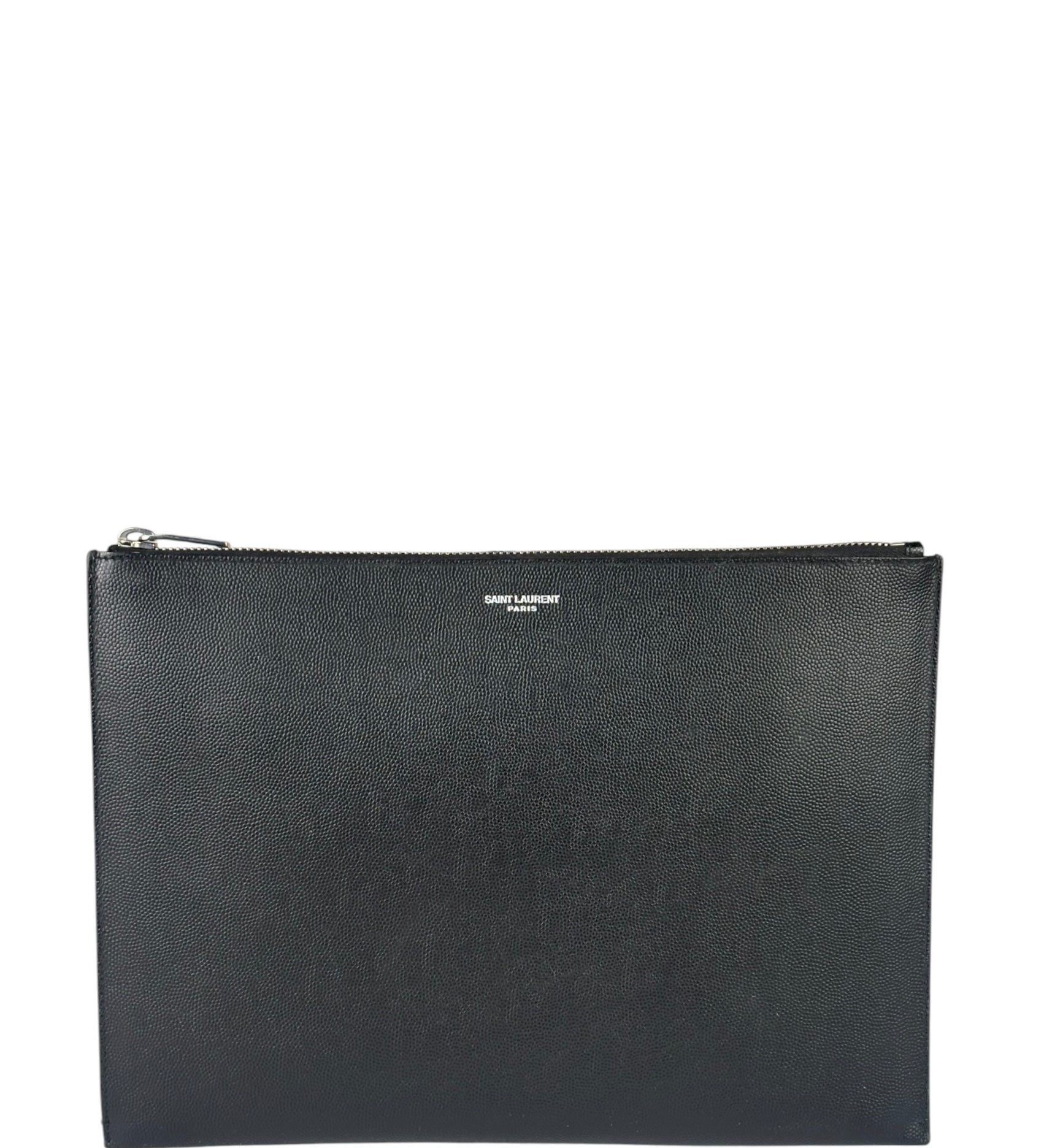 Yves Saint Laurent Black Pebbled Leather Pouch