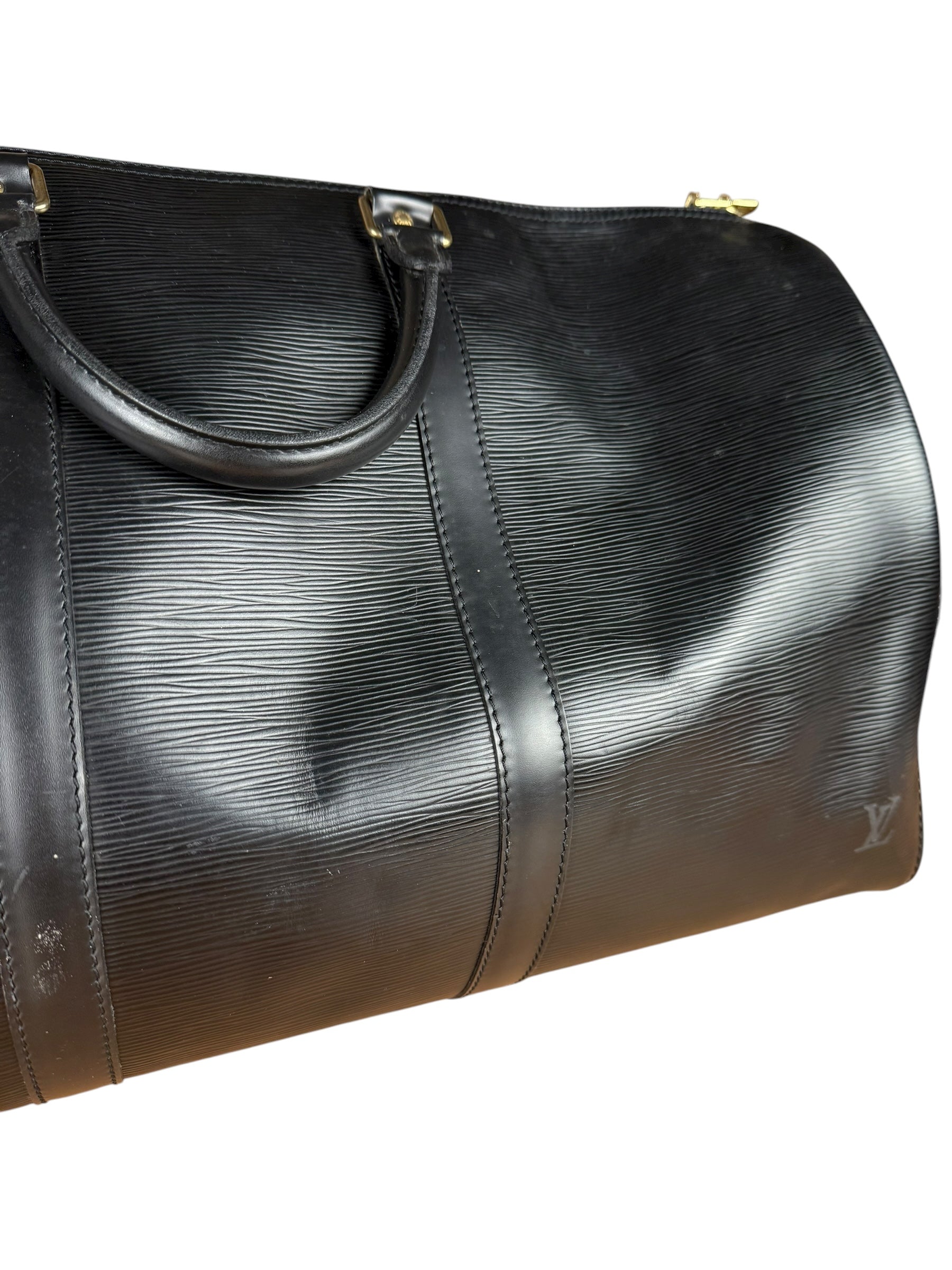 Louis Vuitton Noir Epi Leather Keepall 55