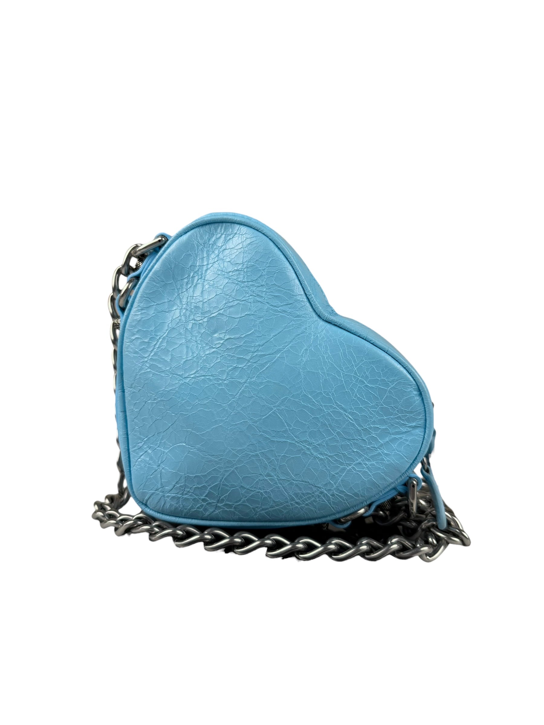 Balenciaga Light Blue Heart Le Cagole Chain Bag
