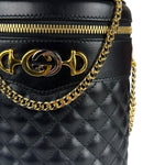 Gucci GG Zumi Cylindrical Black Quilted Leather Shoulder Bag