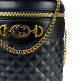 Gucci GG Zumi Cylindrical Black Quilted Leather Shoulder Bag