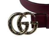 Gucci Burgundy GG Marmont Leather Belt
