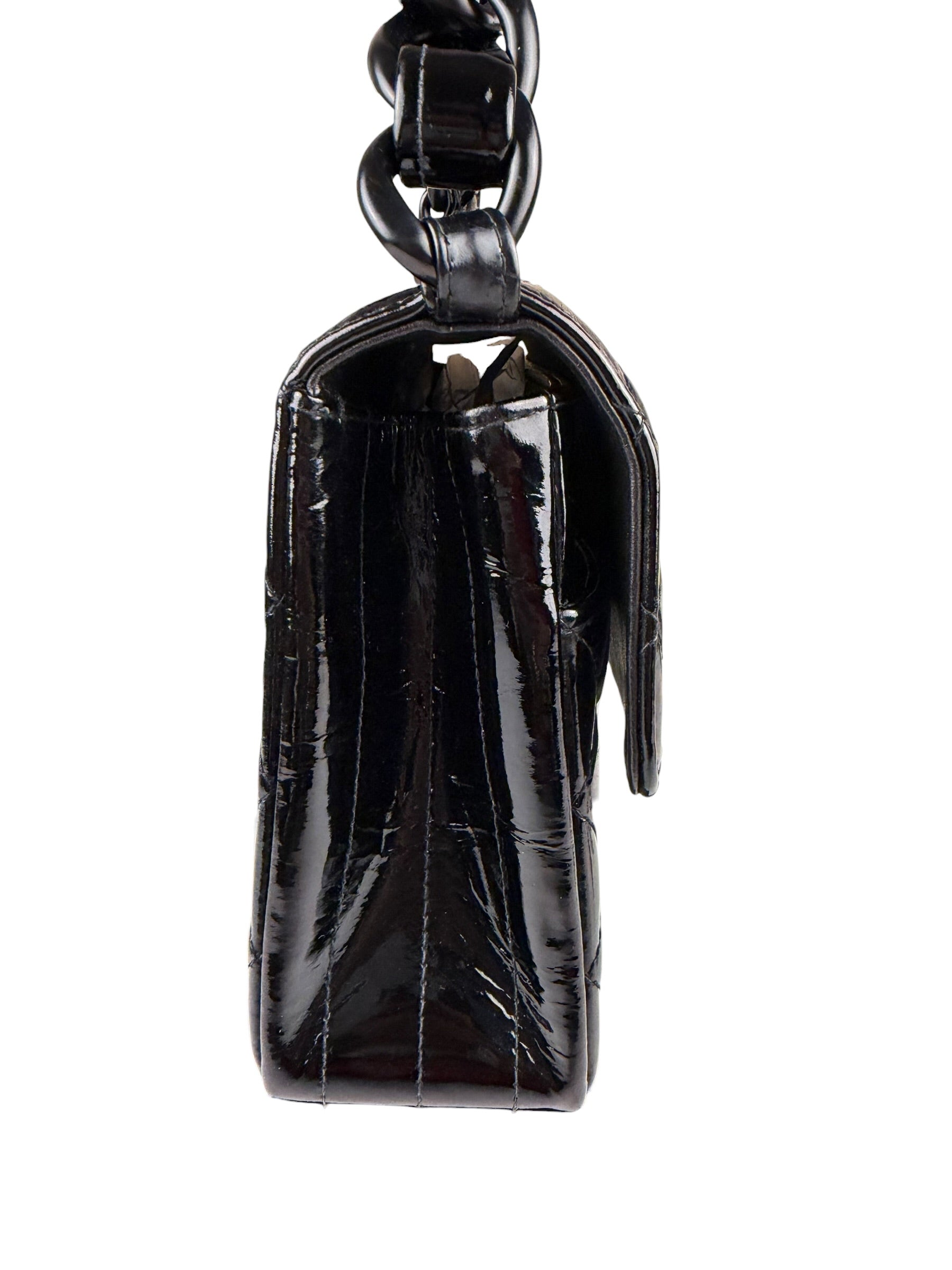 Chanel Vintage Black Leather In The Business Flap Handbag 1996