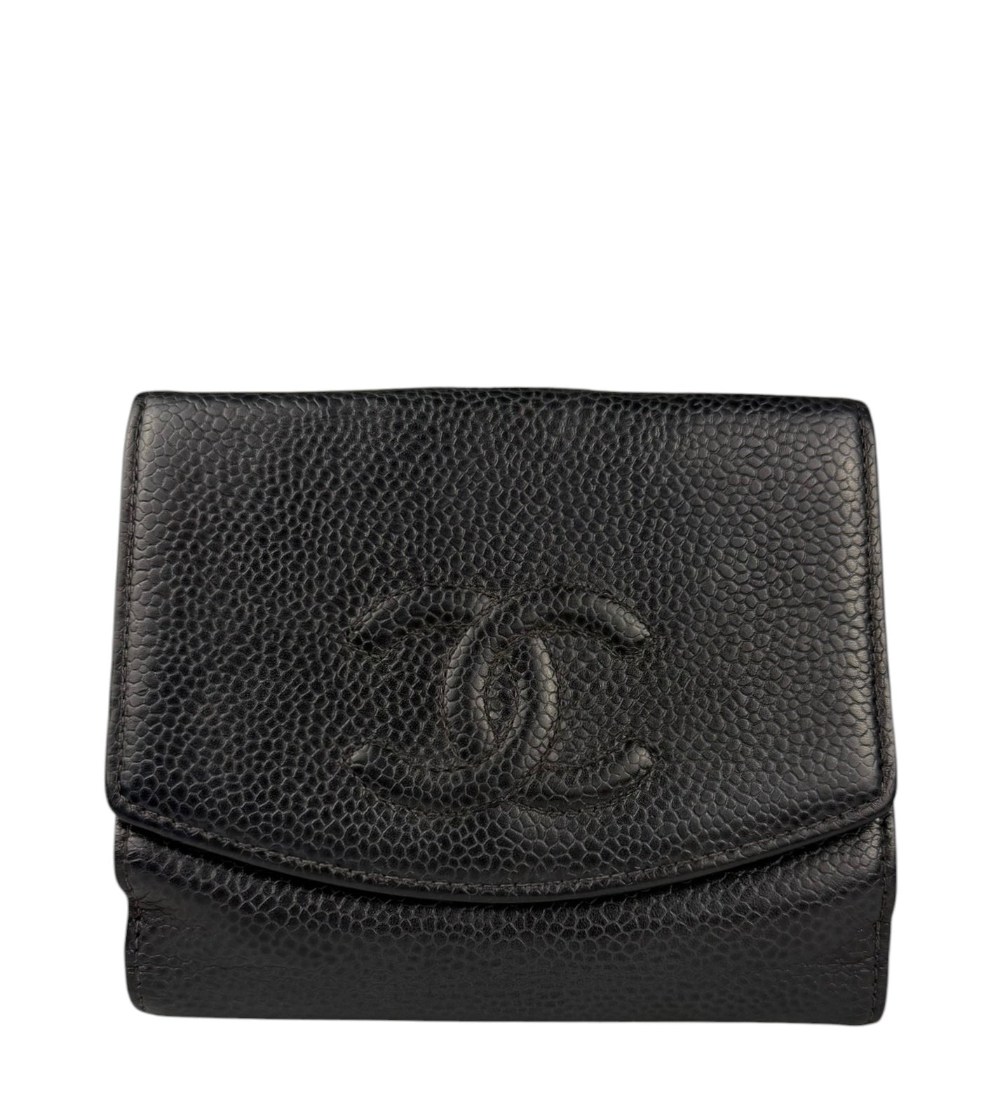 Chanel Navy Blue Leather Caviar Wallet