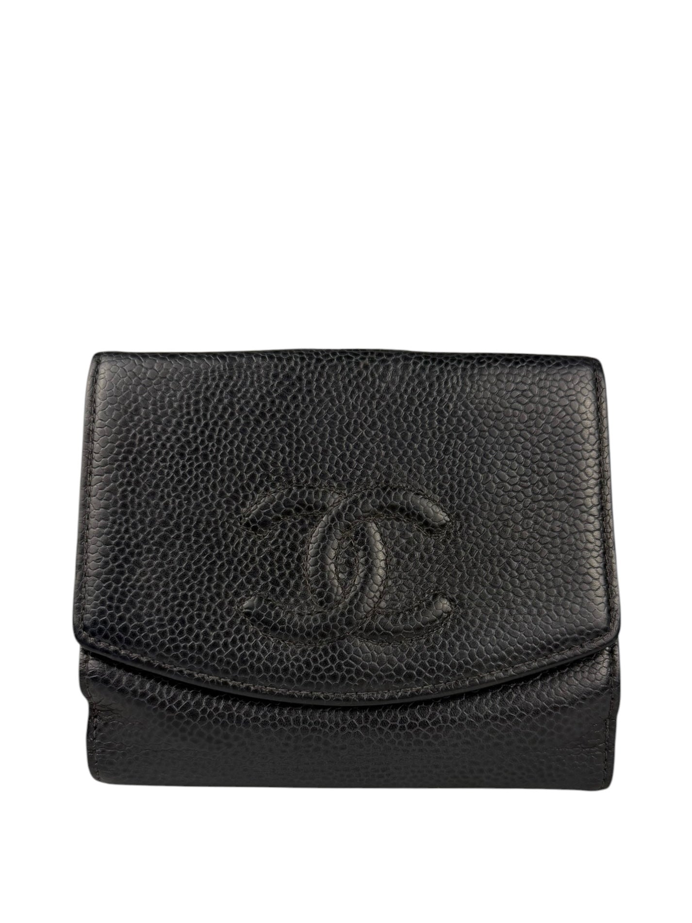 Chanel Navy Blue Leather Caviar Wallet