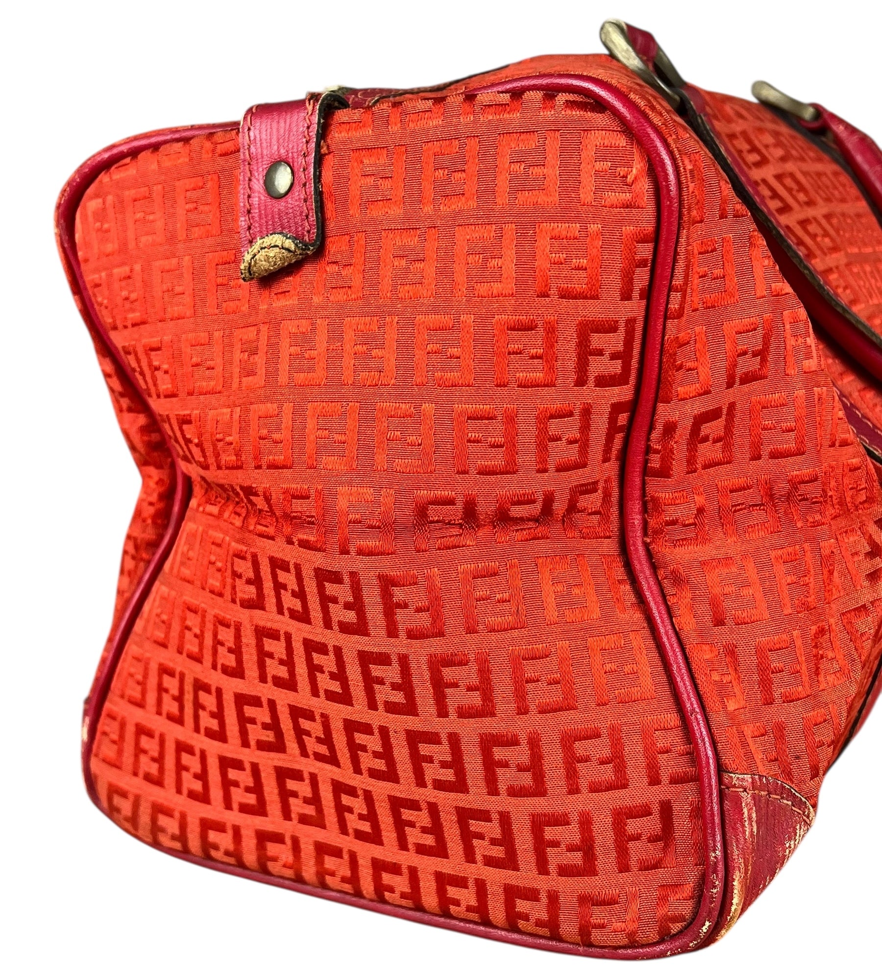 Fendi FF Vintage Boston Bag Red