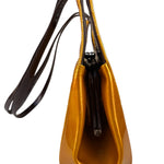 Chanel Mustard Yellow Patent Leather Chocolate Bar Hobo Bag 2002